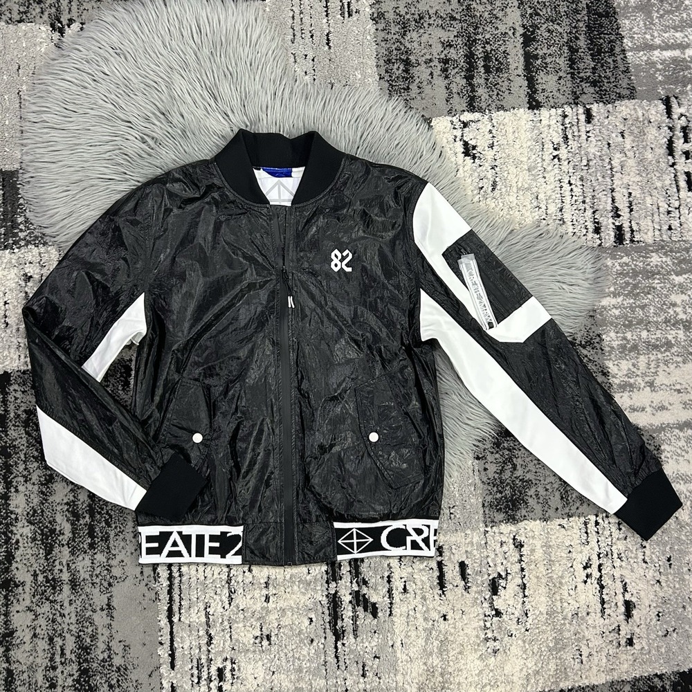 Create 2MRW Black & White Bomber Jacket Size Large